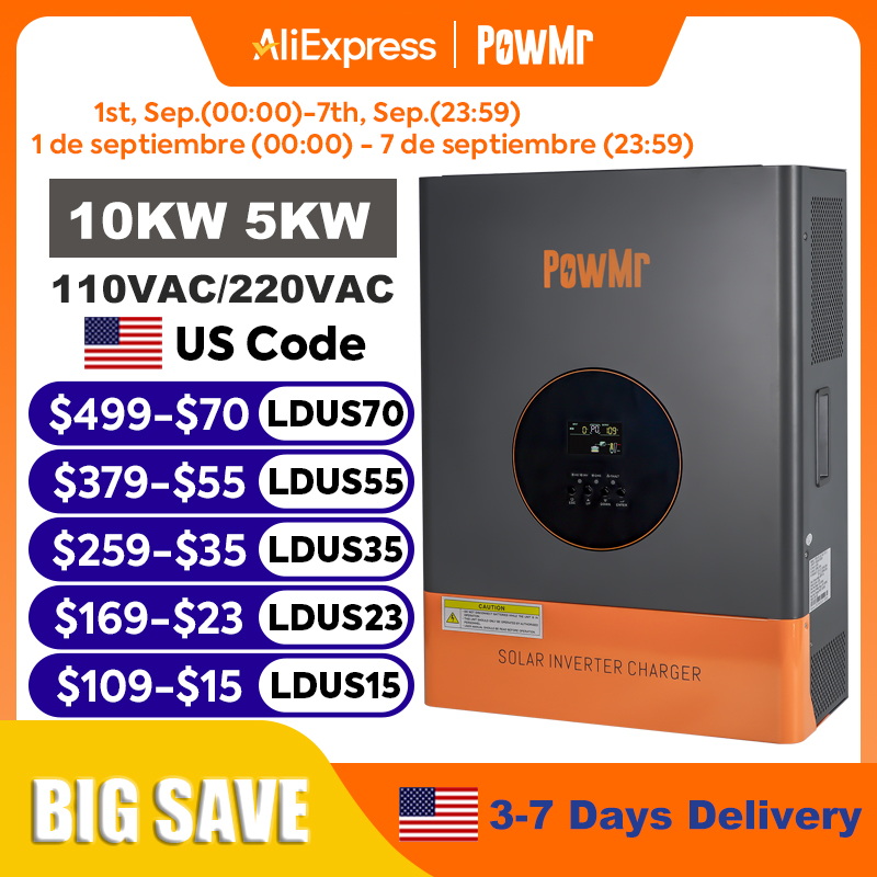 Drone Solar Charger - PowMr 10KW 5KW Inverter Fase Terpisah
